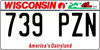 WI license plate 739PZN