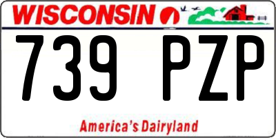 WI license plate 739PZP