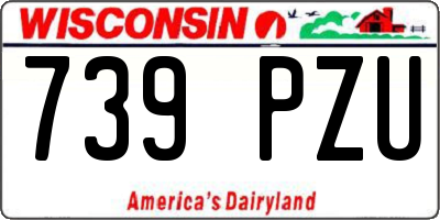 WI license plate 739PZU