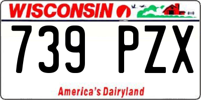 WI license plate 739PZX