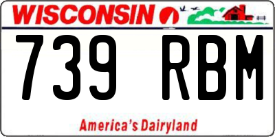 WI license plate 739RBM