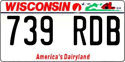 WI license plate 739RDB