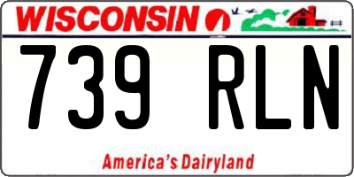 WI license plate 739RLN