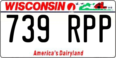 WI license plate 739RPP