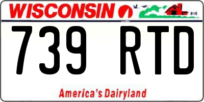 WI license plate 739RTD