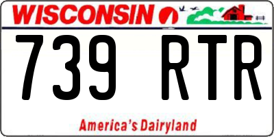 WI license plate 739RTR