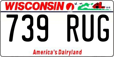 WI license plate 739RUG