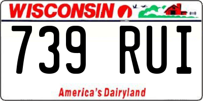 WI license plate 739RUI
