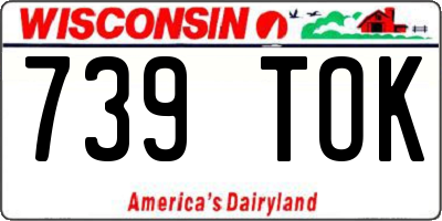 WI license plate 739TOK