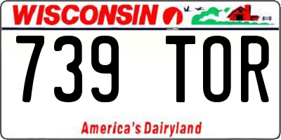 WI license plate 739TOR
