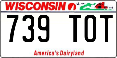 WI license plate 739TOT