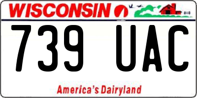 WI license plate 739UAC