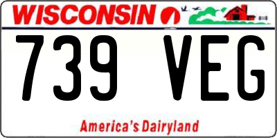 WI license plate 739VEG