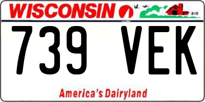WI license plate 739VEK