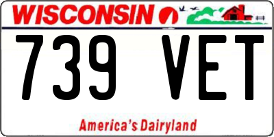 WI license plate 739VET