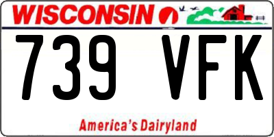 WI license plate 739VFK