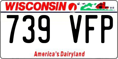 WI license plate 739VFP