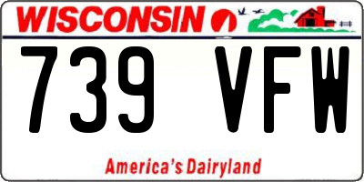 WI license plate 739VFW