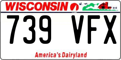 WI license plate 739VFX