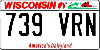WI license plate 739VRN