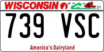 WI license plate 739VSC