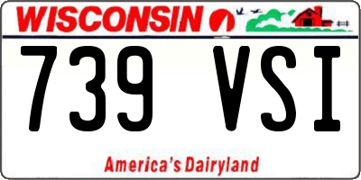 WI license plate 739VSI