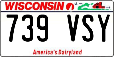 WI license plate 739VSY