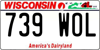 WI license plate 739WOL