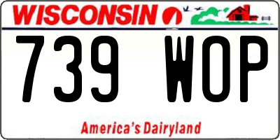 WI license plate 739WOP