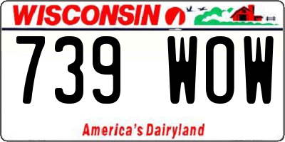 WI license plate 739WOW