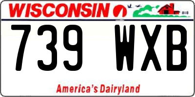 WI license plate 739WXB