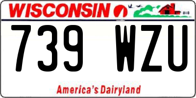 WI license plate 739WZU