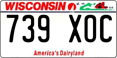 WI license plate 739XOC