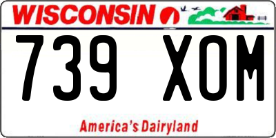 WI license plate 739XOM