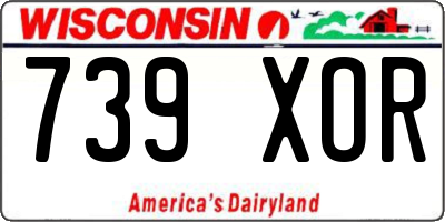 WI license plate 739XOR