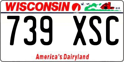 WI license plate 739XSC