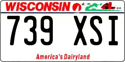 WI license plate 739XSI