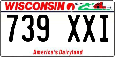 WI license plate 739XXI