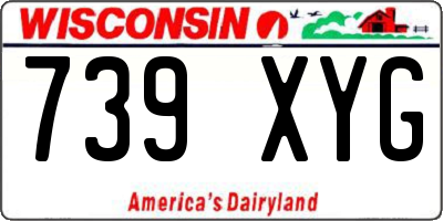 WI license plate 739XYG