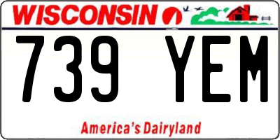 WI license plate 739YEM