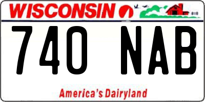 WI license plate 740NAB