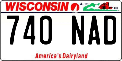 WI license plate 740NAD