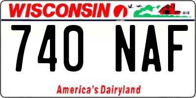 WI license plate 740NAF