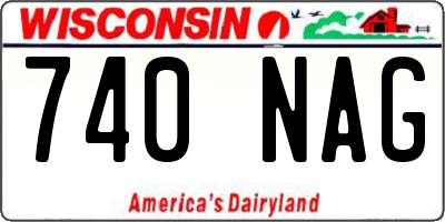 WI license plate 740NAG