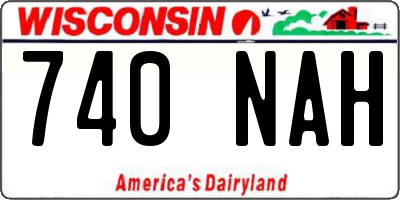 WI license plate 740NAH
