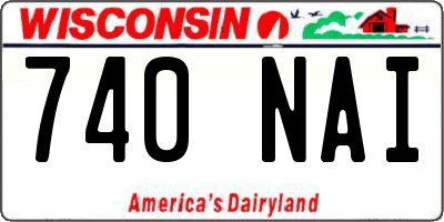 WI license plate 740NAI