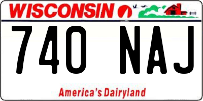WI license plate 740NAJ
