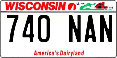 WI license plate 740NAN