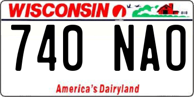 WI license plate 740NAO