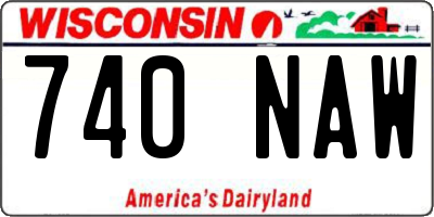 WI license plate 740NAW